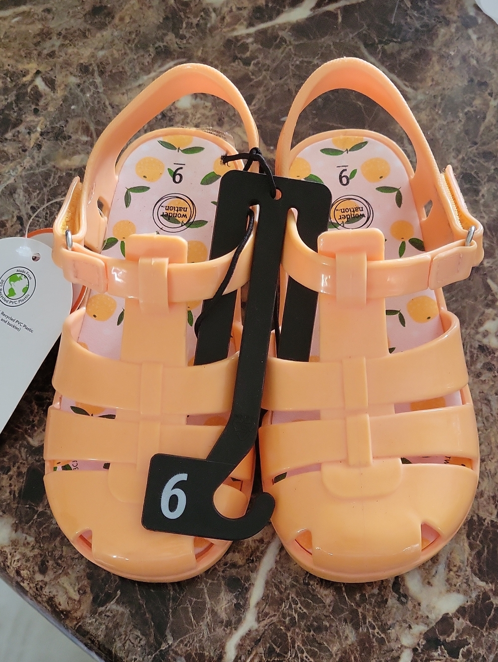 Kids Peach Jelly Sandals - Size 9